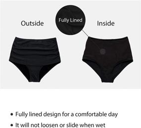 img 1 attached to 🩱 Tournesol Women's High Waisted Ruched Swim Bottoms - Stylish Bikini Shorts for Flattering Bathing Suit Look