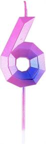 img 4 attached to 🎂 Contrast Color Purple-Pink 6th Birthday Candle Topper Decor - Number 6 Cake Candle for Sixth Birthday Celebration of Kids, Women, Men, and Girls