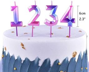 img 1 attached to 🎂 Contrast Color Purple-Pink 6th Birthday Candle Topper Decor - Number 6 Cake Candle for Sixth Birthday Celebration of Kids, Women, Men, and Girls