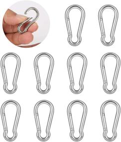 img 4 attached to 🧲 Spring Snap Carabiner Clip made of Stainless Steel