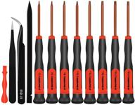 🔧 e·durable torx screwdriver set with esd tweezers: t3 t4 t5 t6 t8 t9 t10 t15 security torx drivers - magnetic precision repair kit for xbox, ps4, ring doorbell, folding knife, macbook & computer logo