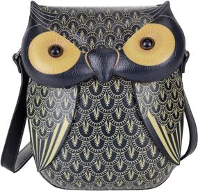 img 4 attached to Cute Owl Cartoon Handbag – PU Leather Casual Satchel School Purse by QZUnique
