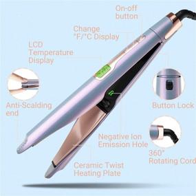 img 3 attached to 💁 Supsilk Flat Iron Curling Iron: 2-in-1 Hair Straightener and Curler with Twisted Plates, LCD Display and Adjustable Temp for Curly Beach Wavy Styling