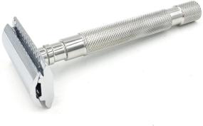 img 2 attached to Parker 64S Stainless Steel Handle DE Safety Razor | Closed Comb Head & 5 Premium Blades