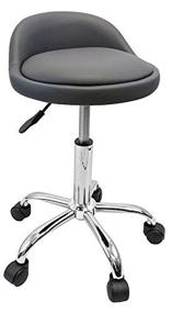 img 1 attached to DevLon NorthWest Gray Salon Stool: Comfortable Saddle Hydraulic Spa Stool with Back Rest