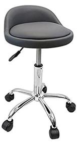 img 2 attached to DevLon NorthWest Gray Salon Stool: Comfortable Saddle Hydraulic Spa Stool with Back Rest