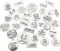 ilovediybeads 30pcs inspiration words charms craft supplies: mixed pendants beads for diy jewelry making (m044) logo