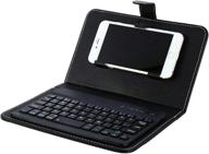 🔌 mini wireless bluetooth keyboard with leather case - dustproof, waterproof and scratchproof logo