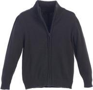 gioberti boys' 100% cotton knitted full zip cardigan sweater logo