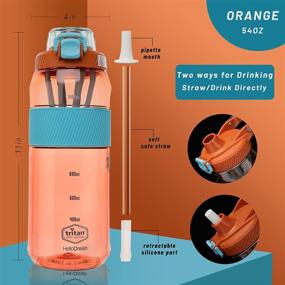 img 3 attached to 🍊 Ansukow 54OZ Sunny Orange Water Bottle: Leakproof BPA Free Jug for Fitness, Gym & Outdoor Sports