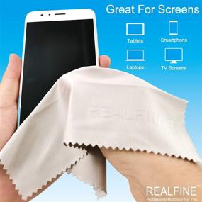 img 2 attached to 👓 REALFINE Premium Eyeglass Cleaning Cloth - Safe for All Eyeglasses, Electronic Screens, and Camera Lenses - Non-Scratch Microfiber Lens Cleaning Cloth (12-Pack)