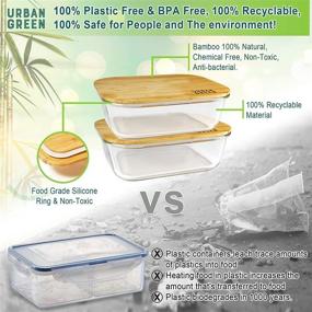 img 1 attached to Large Glass Food Storage Containers with Bamboo Lids - Urban Green, Perfect for Meal Prep, Pantry Organization, Microwave-Oven-Freezer Safe, XXLarge Size, 76oz/2260ml, Pack of 2