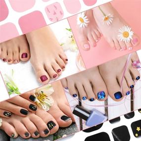 img 2 attached to Marble Design Toenail Art Polish Stickers Strips - 440 Pieces, 20 Sheets, Colorful Self-Adhesive Toenail Art Stickers with Nail File - Perfect Toenail Decoration for Women and Girls