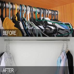 img 3 attached to 👗 Meetu Space-Saving Hangers: Magic Cloth Hanger Metal Closet Organizer for Efficient Closet Wardrobe Organization and Storage System (Pack of 12)