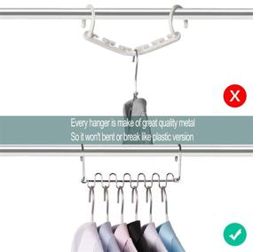 img 1 attached to 👗 Meetu Space-Saving Hangers: Magic Cloth Hanger Metal Closet Organizer for Efficient Closet Wardrobe Organization and Storage System (Pack of 12)