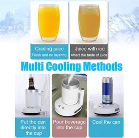 img 2 attached to 🥤 NORMIA RITA Electric Cup Cooler & Warmer - Fast Cooling Cup for Home/Office/Car, Temperature Range from 36℉ to 131℉, Desktop Mini Drink Chiller for Beer, Beverage, Can, Fruit