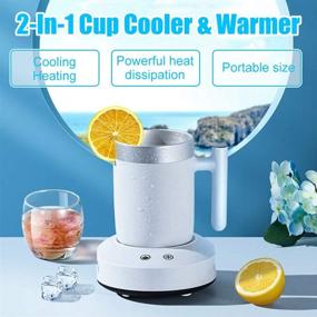 img 3 attached to 🥤 NORMIA RITA Electric Cup Cooler & Warmer - Fast Cooling Cup for Home/Office/Car, Temperature Range from 36℉ to 131℉, Desktop Mini Drink Chiller for Beer, Beverage, Can, Fruit