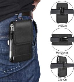 img 3 attached to 📱 Kiwitatá Nylon Pouch Cell Phone Holster: Rugged Belt Clip Holder for iPhone 8/SE2, 7, 6S, 6 & SE 12 Mini