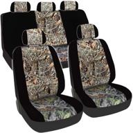 carscover black camo seat covers - maple forest tree leaf pattern camouflage for auto truck car suv with hunter style (9pc black camo low back) logo