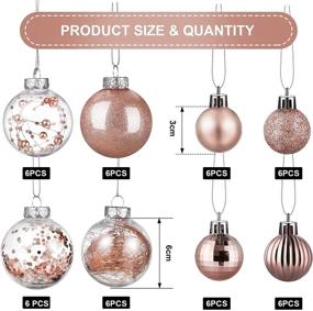 img 3 attached to 🎄 49-Piece Rose Gold Christmas Balls Ornaments Set - Shatterproof Star Balls Tree Baubles - Plastic Tree Topper Star Clear Balls for Tree Birthday Holiday Indoor Outdoor Decor