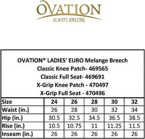 img 1 attached to High-Performance Ovation Women's Euro Melange Zip Front Knee Patch Cotton Breeches for Equestrian Enthusiasts