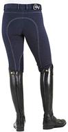 high-performance ovation women's euro melange zip front knee patch cotton breeches for equestrian enthusiasts логотип