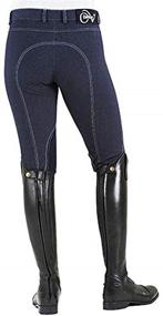 img 2 attached to High-Performance Ovation Women's Euro Melange Zip Front Knee Patch Cotton Breeches for Equestrian Enthusiasts