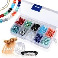 💎 assorted color briolette faceted rondelle crystal glass beads with spacers and container box - ideal for jewelry making (#101, 8mm) logo