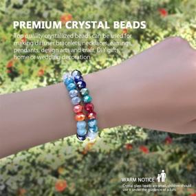 img 1 attached to 💎 Assorted Color Briolette Faceted Rondelle Crystal Glass Beads with Spacers and Container Box - Ideal for Jewelry Making (#101, 8mm)