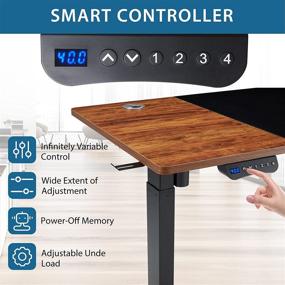 img 3 attached to 🖥️ HOMHUM Electric Sit to Stand Desk, Adjustable Standing Table with Memory Settings, Splice Board, Large Mouse Pad for Home Office Use - 48 x 24 Inch, Black Frame/Rustic Brown