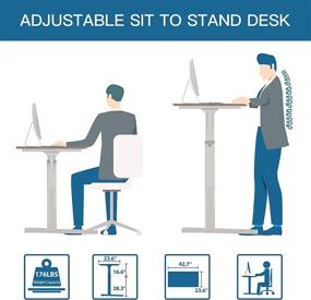 img 1 attached to 🖥️ HOMHUM Electric Sit to Stand Desk, Adjustable Standing Table with Memory Settings, Splice Board, Large Mouse Pad for Home Office Use - 48 x 24 Inch, Black Frame/Rustic Brown