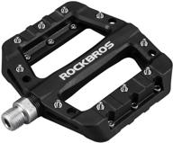 rockbros mtb pedals: lightweight nylon fiber platform pedals for bmx mtb 9/16 logo