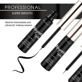 img 1 attached to 💧 Waterproof Magnetic Eyeliner - Intense Black Liner for Natural Look | Smudge Resistant & Long-Lasting Formula | 2 X 5ML Tubes Included