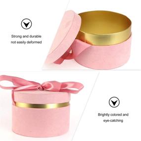 img 2 attached to 🎁 TEHAUX Pink Round Gift Box: Luxury Cylindrical Flower Paper Packaging with Ribbon Bowknot for Wedding Anniversaries & Valentine's Day