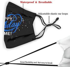 img 2 attached to Washable Reusable Happy Birthday Cloth Face Masks Scarf for Women Men with Adjustable Fit and 2 Filters