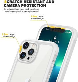 img 1 attached to 📱 Diaclara iPhone 13 Pro Case: Full Body Protection with Touch Sensitive Screen & Shockproof Bumper - Creamy White