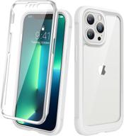 📱 diaclara iphone 13 pro case: full body protection with touch sensitive screen & shockproof bumper - creamy white logo