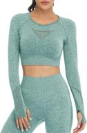 👯 seamless sets for women: high waisted yoga leggings and long sleeve crop tops - ideal two piece workout outfits логотип