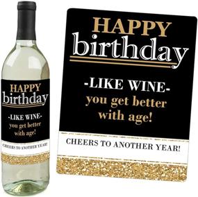 img 3 attached to 🍾 Gold Wine Bottle Label Stickers for Adult Happy Birthday - Perfect Birthday Party Gift for Women and Men - Set of 4