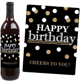 img 2 attached to 🍾 Gold Wine Bottle Label Stickers for Adult Happy Birthday - Perfect Birthday Party Gift for Women and Men - Set of 4