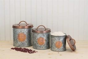 img 1 attached to 🏺 Amici Home Bristol Metal Storage Canisters, Galvanized/Copper Finish, Set of 3 - 52-84 & 140 oz