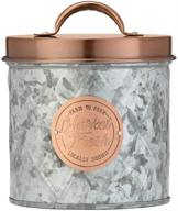 🏺 amici home bristol metal storage canisters, galvanized/copper finish, set of 3 - 52-84 & 140 oz логотип