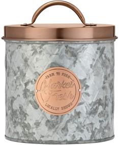 img 3 attached to 🏺 Amici Home Bristol Metal Storage Canisters, Galvanized/Copper Finish, Set of 3 - 52-84 & 140 oz