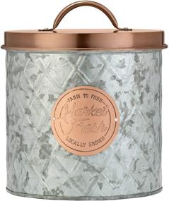 img 2 attached to 🏺 Amici Home Bristol Metal Storage Canisters, Galvanized/Copper Finish, Set of 3 - 52-84 & 140 oz