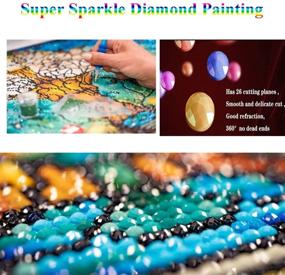 img 1 attached to 🐾 Animal 5D DIY Diamond Painting Art Kit for Adults - Full Drill Round Rhinestone Embroidery Cross Stitch Mosaic Craft Home Wall Decor - Animals Design (30x40cm) House at Night