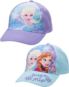 img 4 attached to 🧢 Glitter Baseball Caps - Disney Girls' Frozen 2-Pack: Elsa and Anna Hats with Faux Ponytail Set (Ages 4-7)