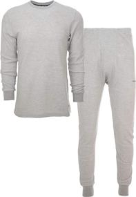 img 1 attached to 🌡️ TAHARI Mens Thermal Underwear Set - Stay Warm All Winter with Crew Neck Waffle Knit Base Layer Top and Bottom Set (Standard and Big & Tall)