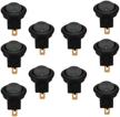 esupport 12v 16a car auto boat green led light lamp 19mm round dot push button rocker toggle switch on off spst 3 pin control pack of 10 logo