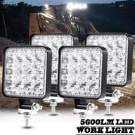 keing 4 pcs led work light: 48w 5600lm flood 🚜 led bar for offroad jeep, tractor, truck, atv, utv, suv & boat logo