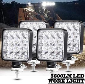 img 4 attached to KEING 4 Pcs LED Work Light: 48W 5600LM Flood 🚜 LED Bar for Offroad Jeep, Tractor, Truck, ATV, UTV, SUV & Boat